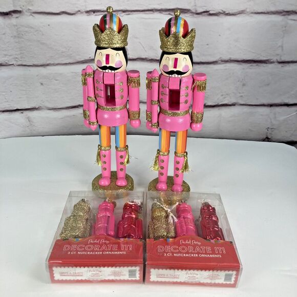 Packed Party Other - Lot of Wooden Nutcracker Figurines Soldier Decor Christmas Ornament Decor Pink